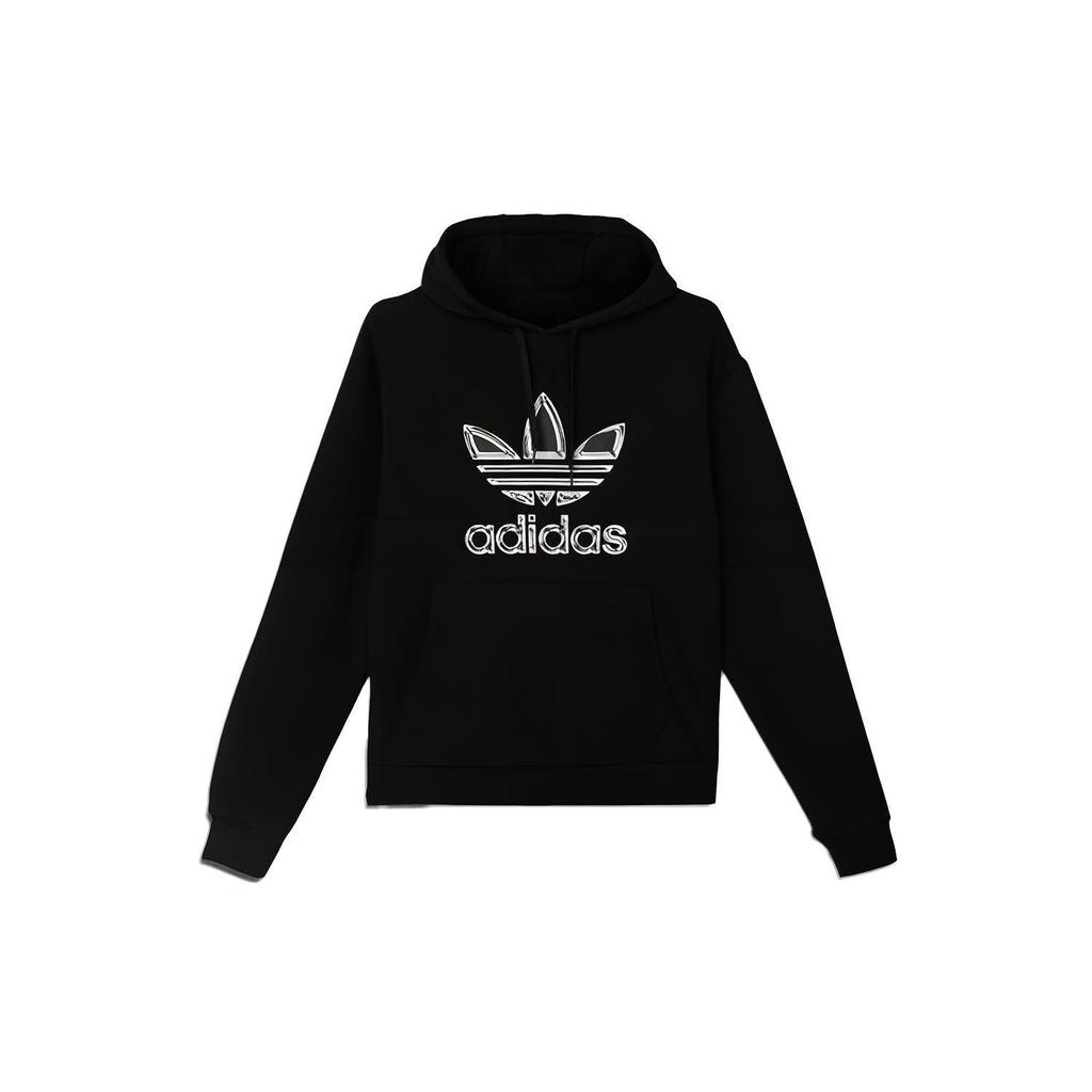 adidas Orijinaller Metalik Logolu İpli Kapüşonlu Sweatshirt Erkek Üst Siyah GT4360