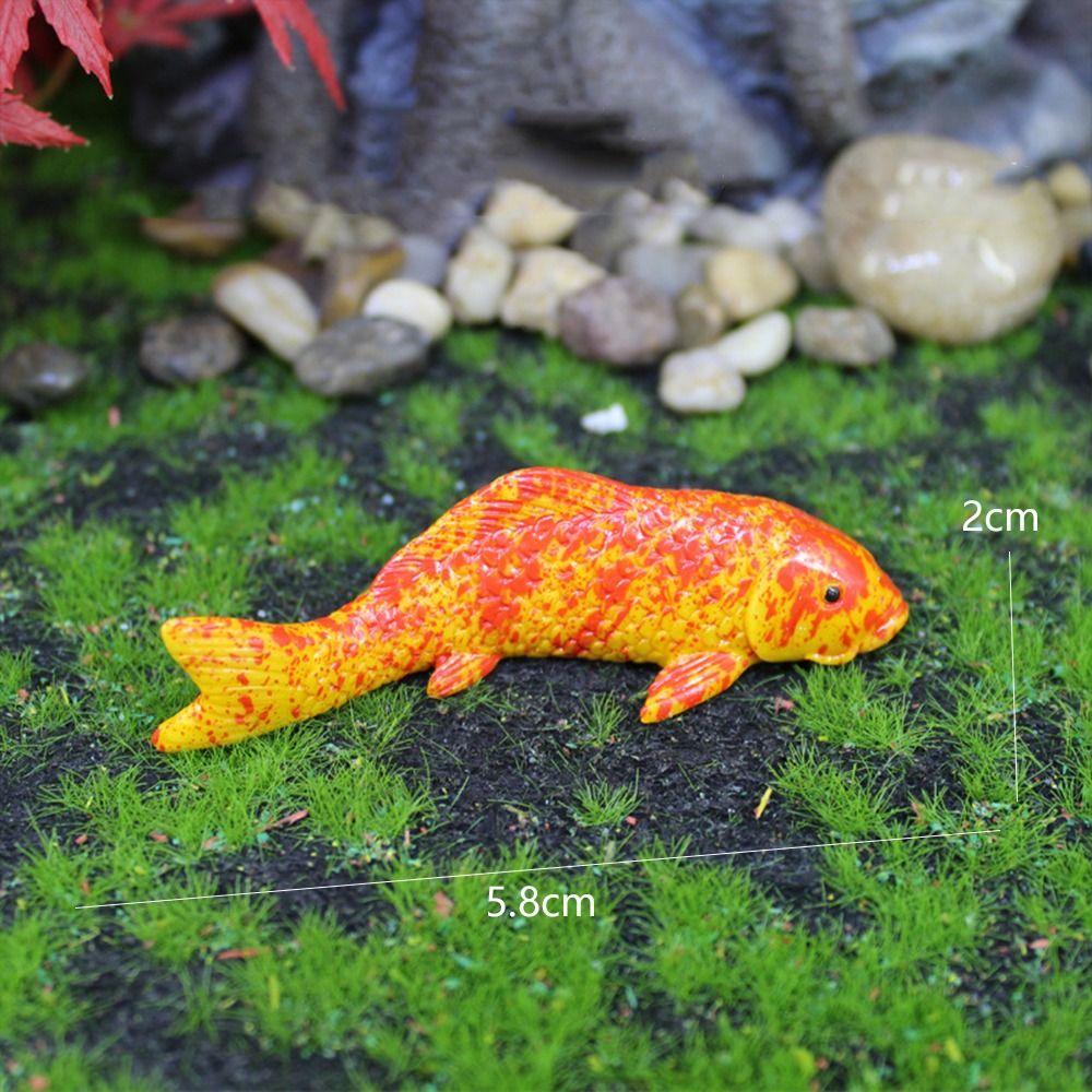Cartoon Mini Koi Fish Ornament Resin Crafts Small Fish  Statue Kids Gift Carp Figurines  Aquarium