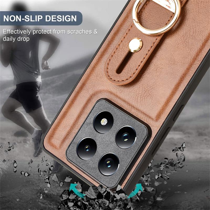 Für 14T Pro Hülle Modering Handgelenksschlaufe Telefonhalter Hülle Für 14T Pro Lederhülle Fallfeste Abdeckung