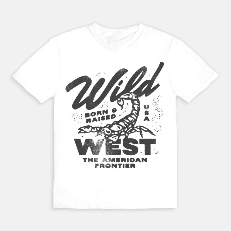 

Wild West Tee American Street Style Comfortable Graphic Y2K Vintage Size New SpringSummer Arrivals Regular Fit Casual 4XL