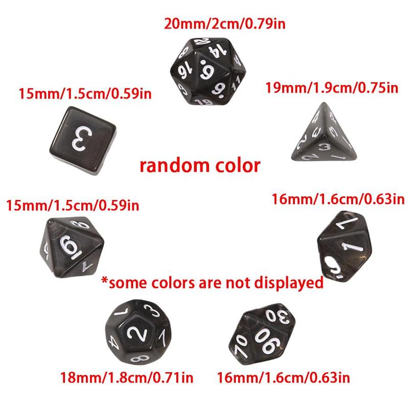 16/40pcs Polyhedral Game Dice, Multi‑Shape Number Dice & Black Velvet Storage Bag, Tabletop Gaming Supplies for Board Game XJM