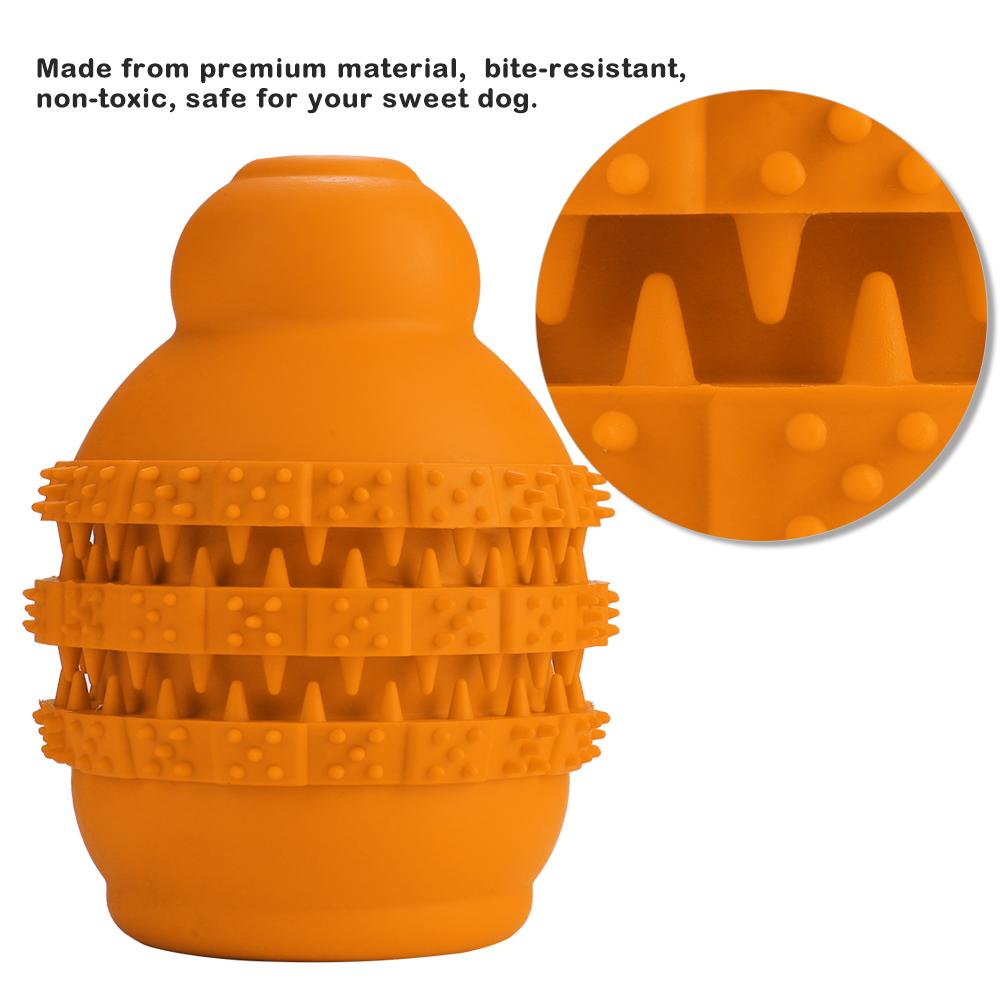 Gourd shaped Dog IQ Treat Toy Interactive Food Dispensing Dog Teeth Cleaning Bite Toy(Orange)