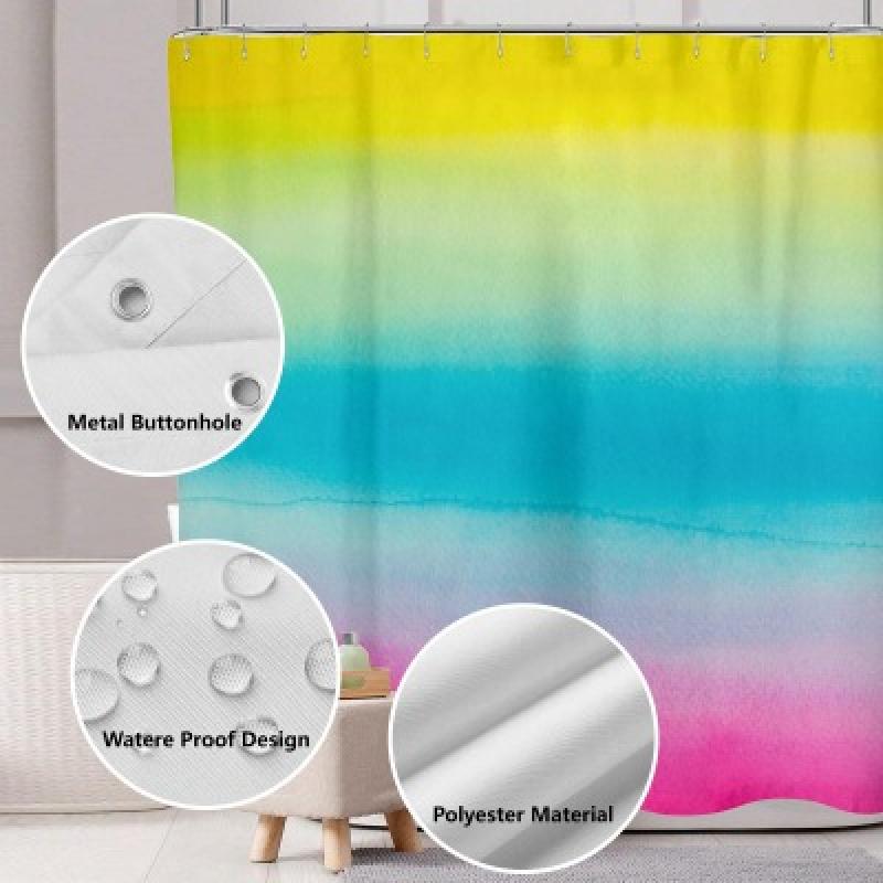 1pc 2D Flat Printed Ballet Dancer Shower Curtain, 70.8x 70.8inch- Non-real Embroidery, Machine Washable Polyester, Suitable for