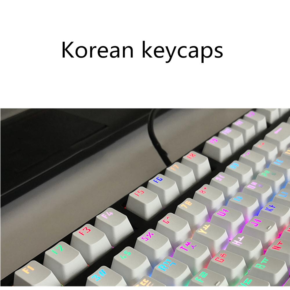 Russian Korean Backlit Keycap 104 /106 Key OEM Profile For Cherry Mx Keyboard White Black Set DIY Mechanical Keyboard Keycaps