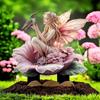 Picchetto Decorativo da Giardino Fata dei Fiori, Decorazione Fata Acrilica 2D, Picchetto Decorativo da Giardino Fata dei Fiori Colibrì, Decorazione Impermeabile da Esterno per Prato Aiuola Fioriera