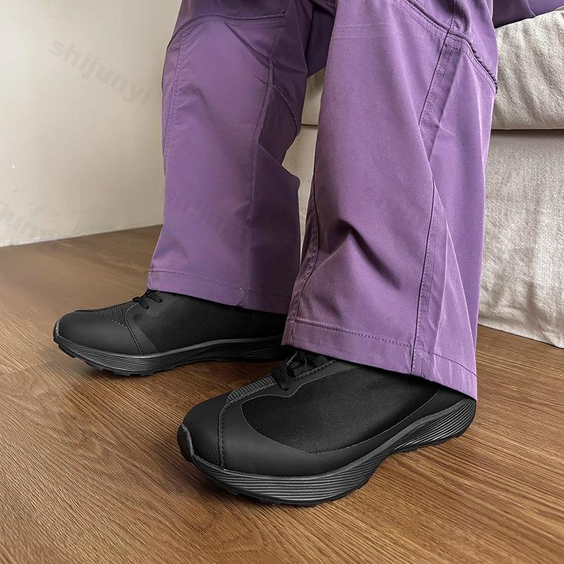 Fashion 2025 Spring Solid Fashion Trend Low Top Men's Casual Shoe Mesh Breathable Comfortable Versatile Non Slip Lace Up Chunky Sneakers