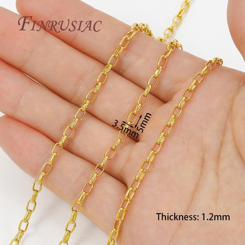 1 Meter 18K Gold Plated Brass Chain Necklaces Making Accessories,Decorative Chain For Jewellery,DIY Jewelry Chains Fittings
