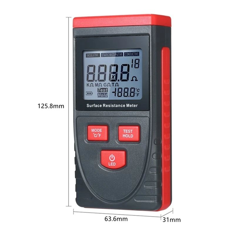 ABIY WT311 Handheld LED Display Portable Surface Resistance Meter High Accuracy Resistance Testing Device Measuring