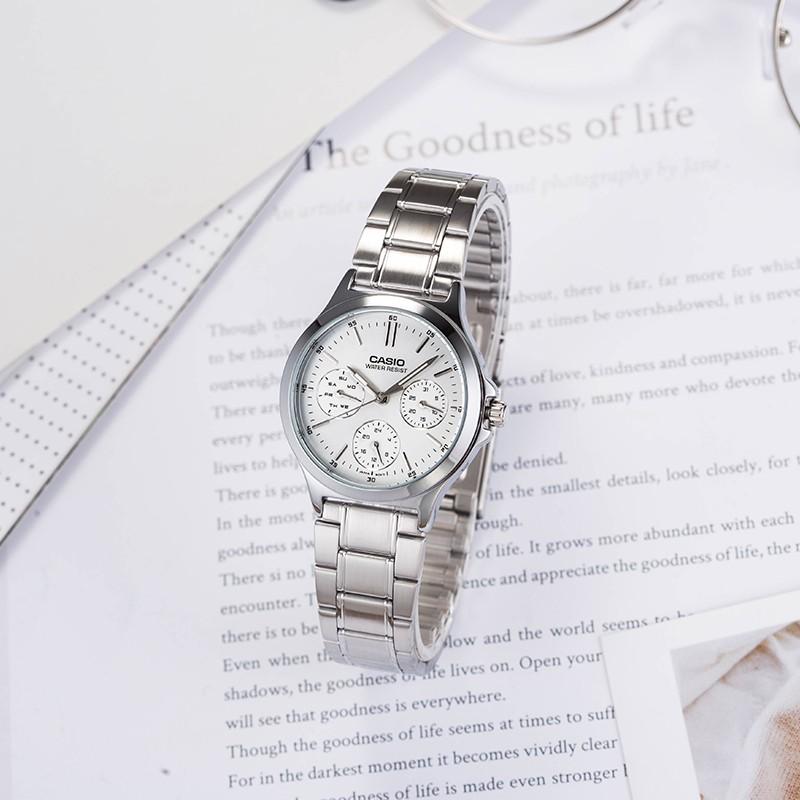 Casio Watch Series-LTP Fashionable Retro Versatile Three Needles Three Eyes Quartz Movement Stainless Steel Strap Japanese MTP-V300D-7A<P-V300D-7A