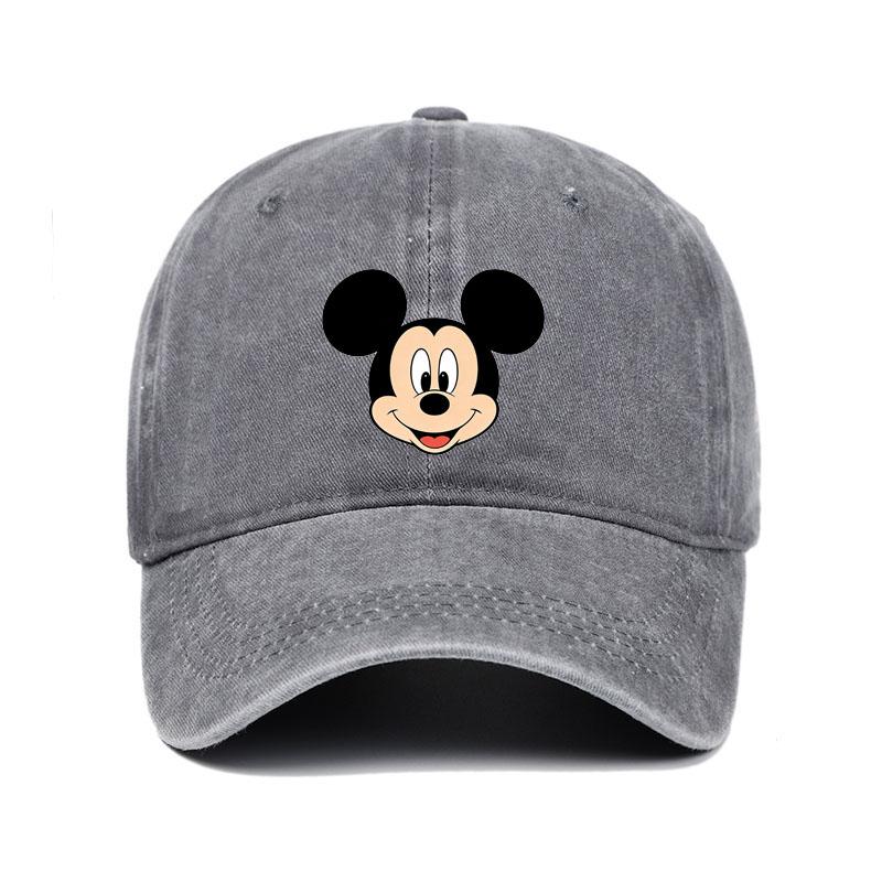 Retro Washed Mickey Mouse Print Baseball Cap Men Women Vintage Kpop Snapback Cap Adjustable Breathable Trucker Hat Sunscreen Hat