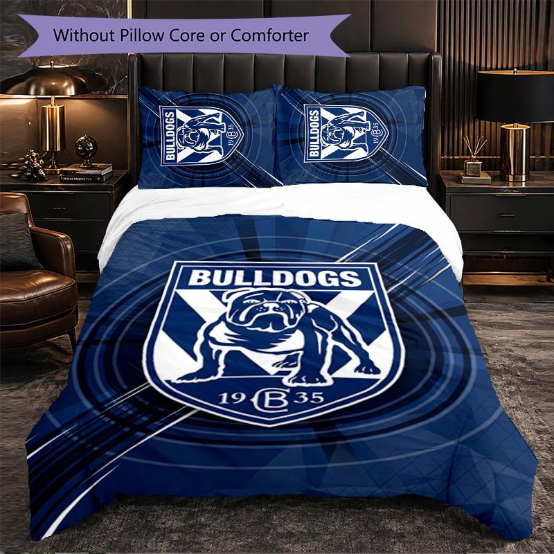 Canterbury-Bankstown Bulldogs Pattern Microfiber 3Pcs Bedding Set Decor Duvet Cover Set For Bedroom Home Use