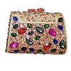 Large Blue Stone Evening Bag Rhinestone Clutch Purse Women Luxury Wedding Purse Bridal Party Formal Crystal Handbags Diamond