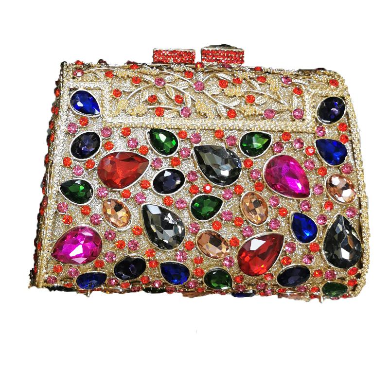 Large Blue Stone Evening Bag Rhinestone Clutch Purse Women Luxury Wedding Purse Bridal Party Formal Crystal Handbags Diamond