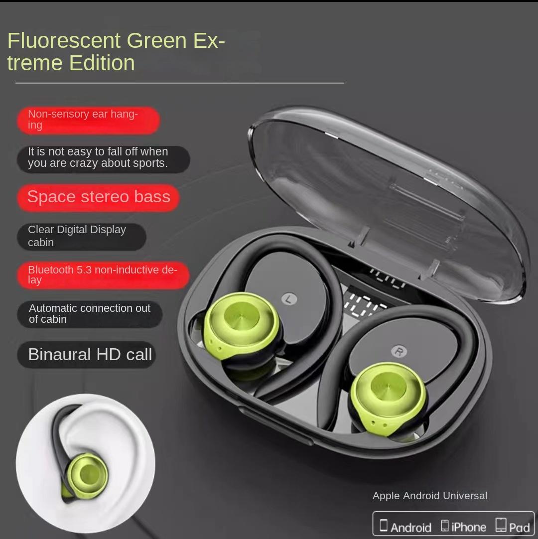 

Новая обновленная версия Bluetooth-гарнитуры для бега с настоящим беспроводным шумоподавлением и полувкладышной спортивной гарнитурой зелёный