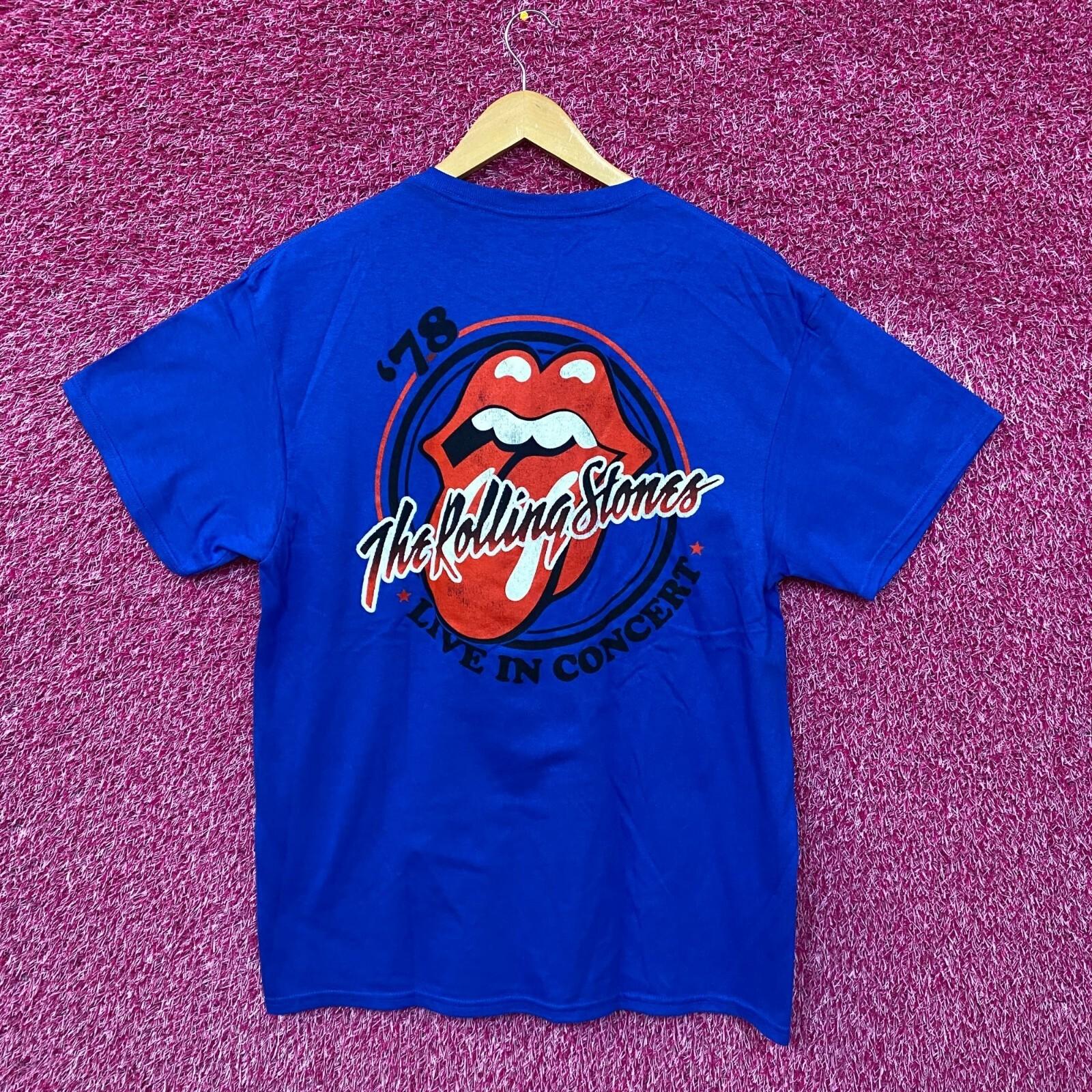 The Rolling Stones 78 Live in Concert blue Tshirt XL