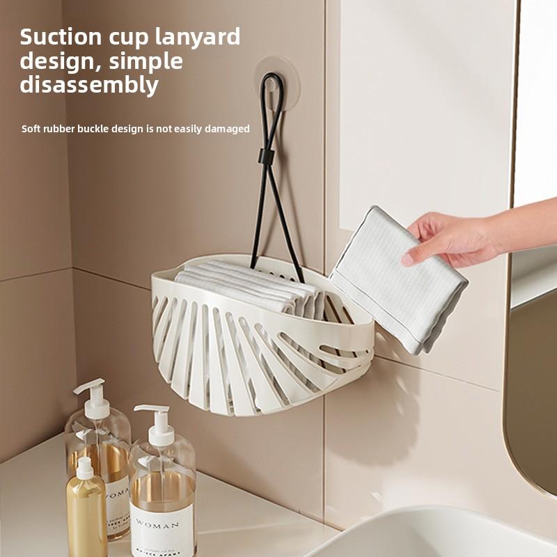 Sink Drain Rack Hanging Basket Artifact Kitchen Sink Rag Dishwashing Sponge Storage Punch-free Faucet Storage Rack