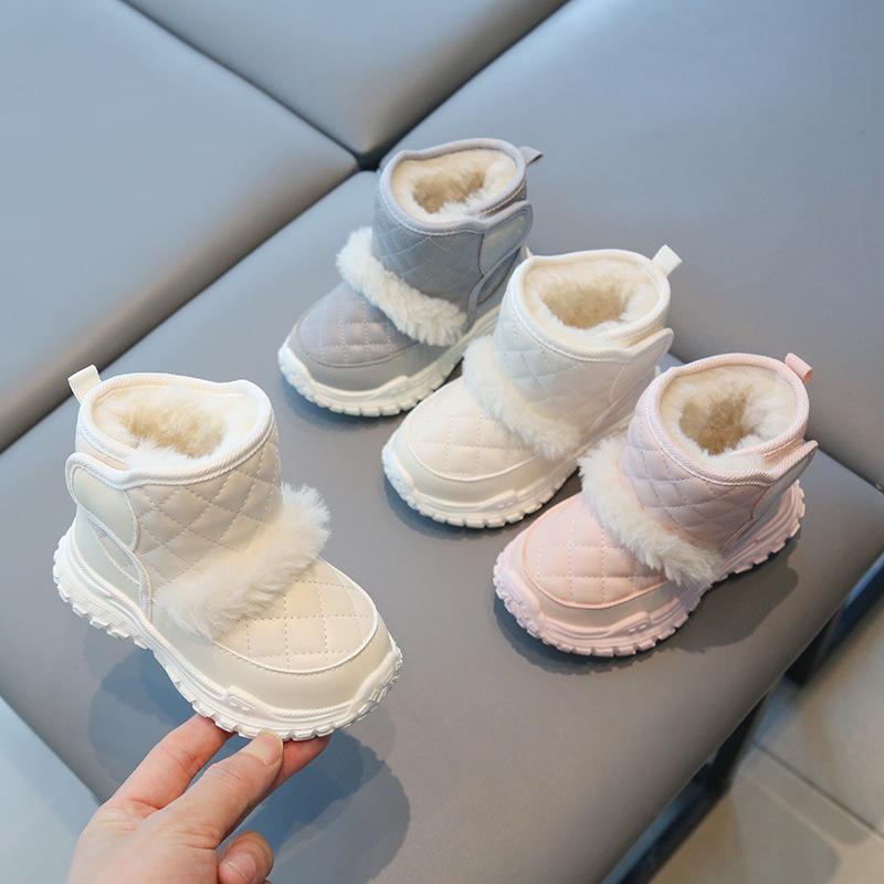 2025 Zima Nowe Dziecięce Śniegowce Proste Wszechstronne Dziewczęce Buty Komfortowe Dziecięce Bawełniane Buty Proste Dziewczęce Botki Zapatos De Mujer