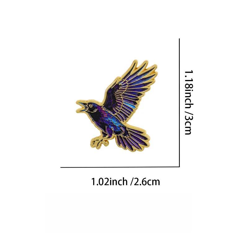 1Pcs Collar Lapel Pins Metal Badges Jewelry Punk Enamel Pin Cartoon Crow Brooch For Coat Halloween Brooches Party Gift