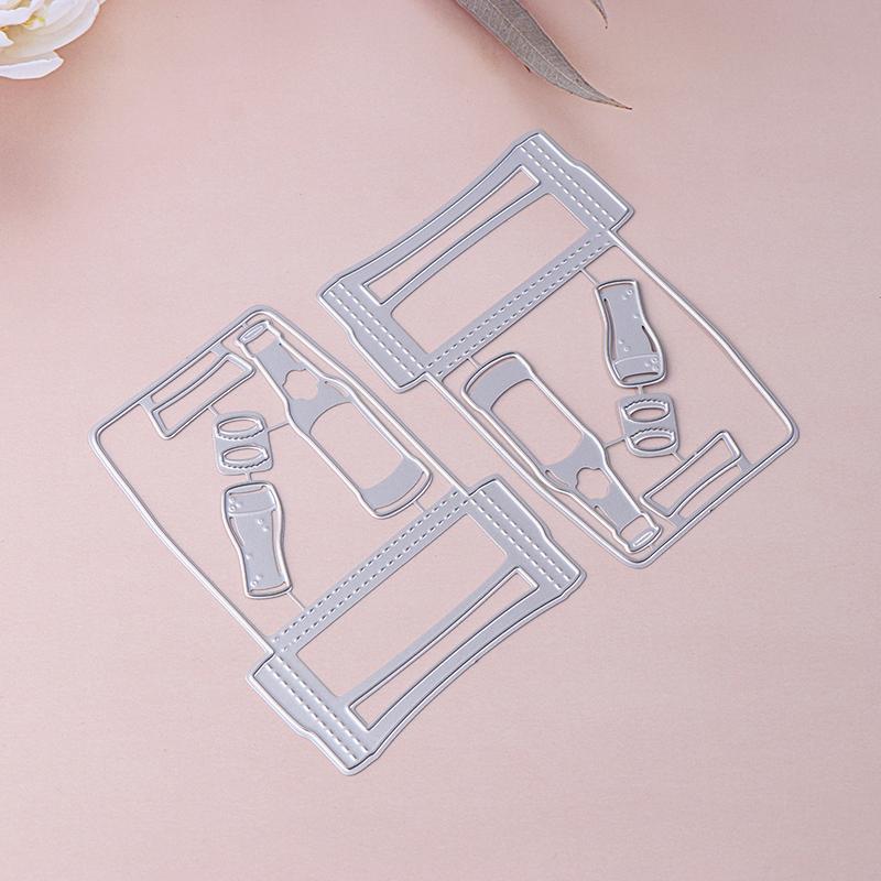 1/2 Stück Bierflaschenkorb Metall Stanzformen Schablonen DIY Basteln Scrapbooking Fotoalbum Dekorative Formen