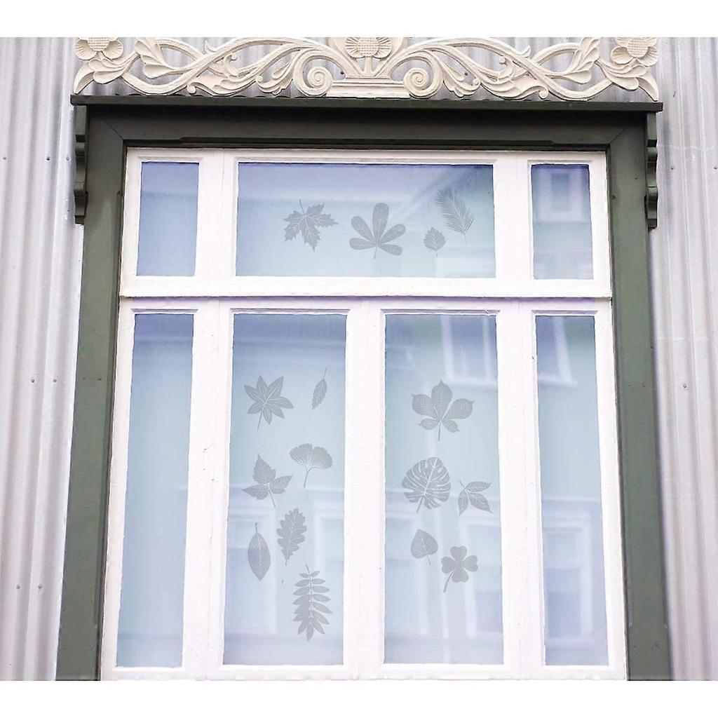 Anti-Collision Window Stickers, 32pcs Leaf Shapes Window Clings Glass Stickers Transparent Alert Bird Window