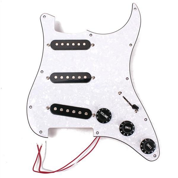 SSH Loaded Prewired Guitar Pickguard Pickups Set für St Weiß E Gitarre