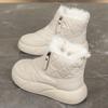 34-42 Winter Women's Large Fashion Plus Velvet Warm Thick Bottom Height Boosting High Top Cotton Shoes Snow Boots Midsole Women's Boots