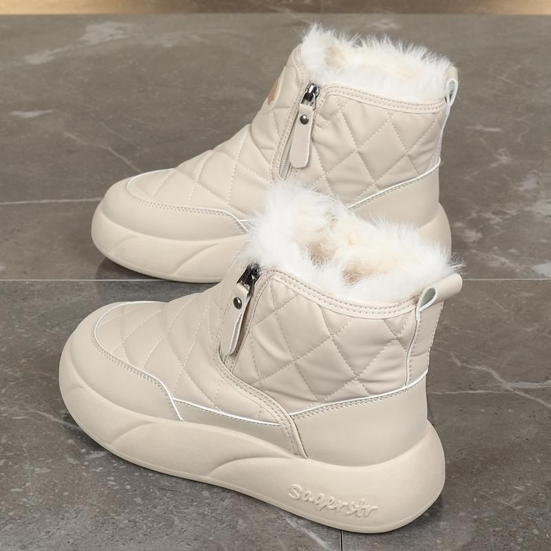 34-42 Winter Women's Large Fashion Plus Velvet Warm Thick Bottom Height Boosting High Top Cotton Shoes Snow Boots Midsole Women's Boots