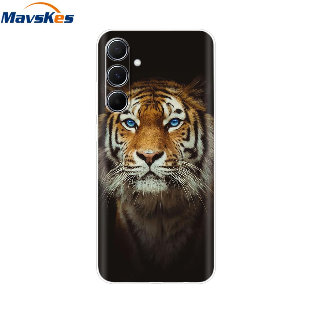 For Samsung Galaxy M35 5G Case Cute Cat Flower Painted Phone Cases For Samsung M35 Case M 35 SM-M356B Silicone Clear TPU Fundas