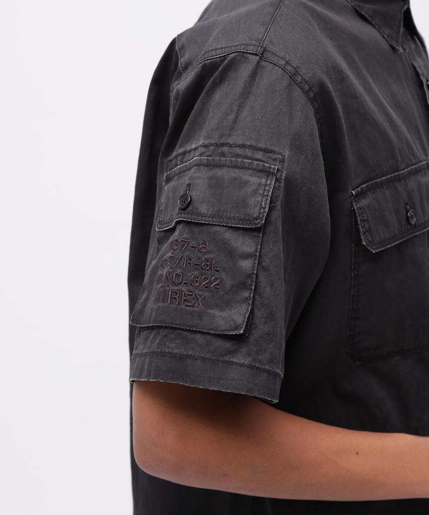 AVIREX 50th Anniversary Pigment Fatigue Size Shirt, Men's, XL, 010, Black, 783-5123009