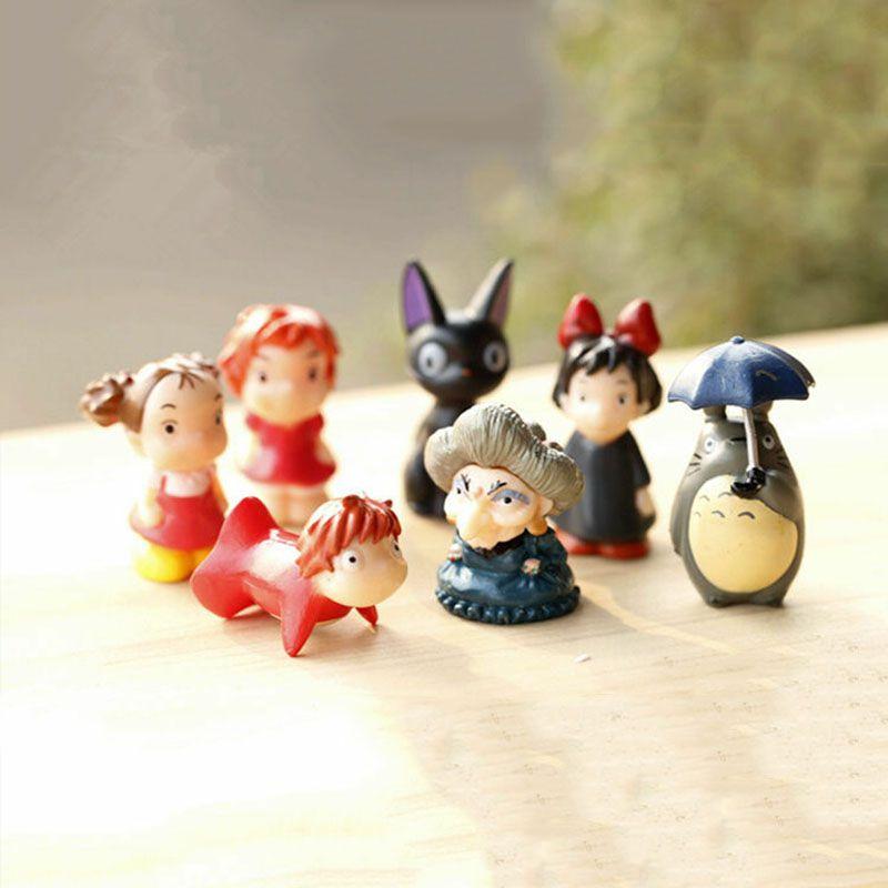 Premium Quality 8pc Set Totoro Ponyo On The Cliff Cute Mini Action Figures For Kids