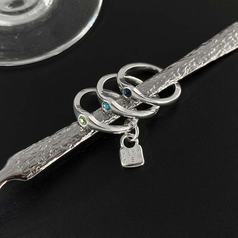 S/Set Vintage Copper Color Geometric Finger Rings For Women Fashion Metal Zircon Letter Pendant Rings Party Jewelry Gifts