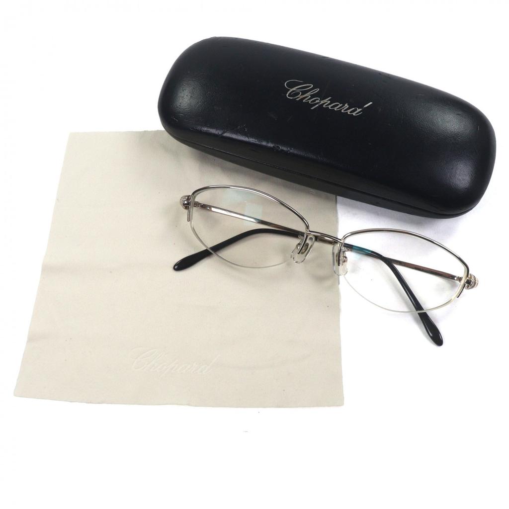 Great Chopard Glasses Half rim with logo Silver K14WG mens Used