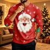 Men's Long Sleeve Shirt Christmas Print Holiday Casual Top