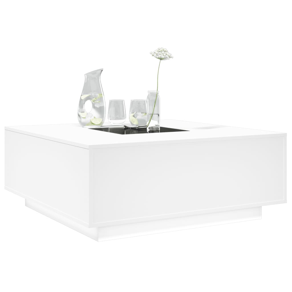 Stolik Kawowy Z Led Infinity, Biały, 100X100X40 Cm