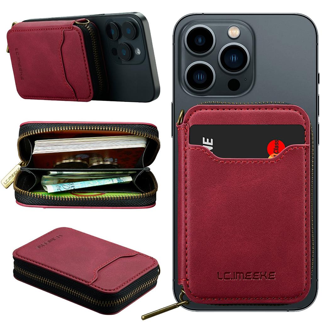 LC.IMEEKE L6 Zipper Wallet Case RFID Blocking Phone Magnetic Card Holder