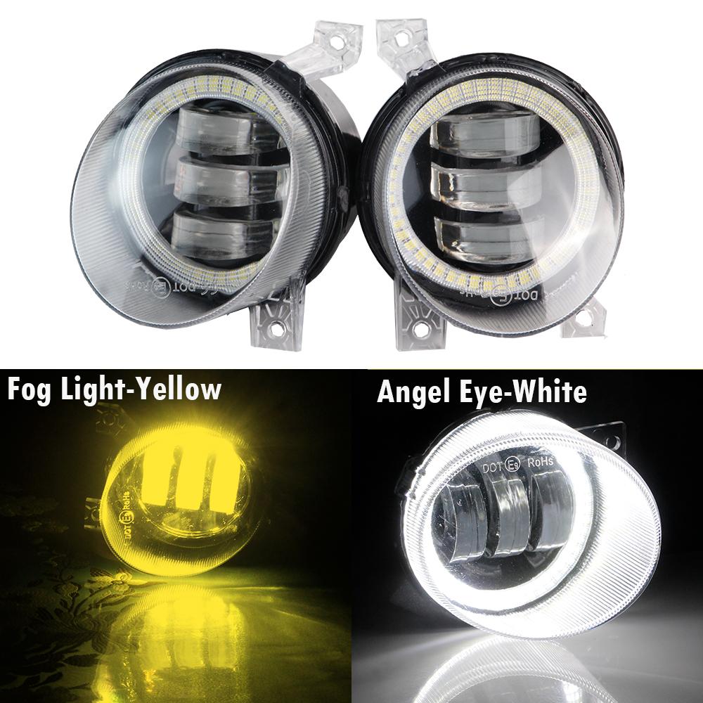 2 X Angel Eye LED Fog Light DRL For Volkswagen VW Scirocco 3/III 2008-2014 Canbus Car Front Fog Daytime Running Lamp Assembly