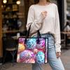 Easter Egg Pattern Tote Bag Fashionable Portable Handbag for Daily Use Shopping