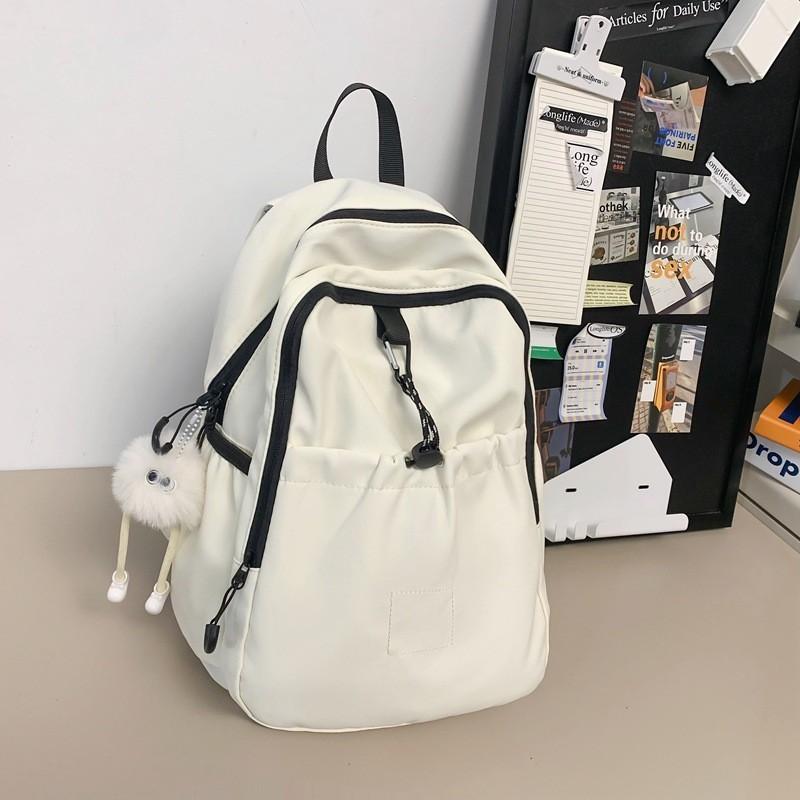 Versatile Minimalist Korean Style Backpack Lightweight Water-resistant Durable белый