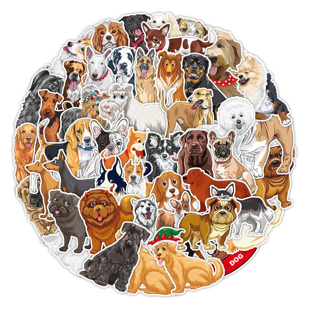 10/30/50pcs Cute Cartoon Poodle Animal Dog Stickers Kawaii Pet Puppy Graffiti Decals Scrapbook Luggage Phone Waterproof Sticker