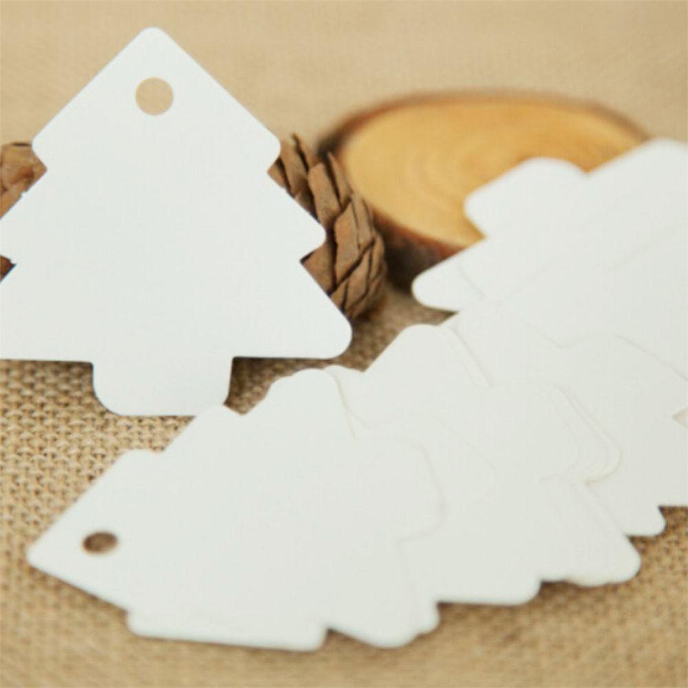 100PCS Hot Party Wedding Kraft Paper Christmas Tree Shape DIY Gift Tag