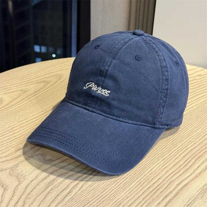 Outdoor letter embroidered baseball cap for men and women couples versatile face small wide brim sunshade cap tide
