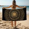 Bohemian Flowers Beach Towel Ethnic Style Floral Print Quick Dry Sandproof Absorbent Towel for Summer Beach Travel Vacation