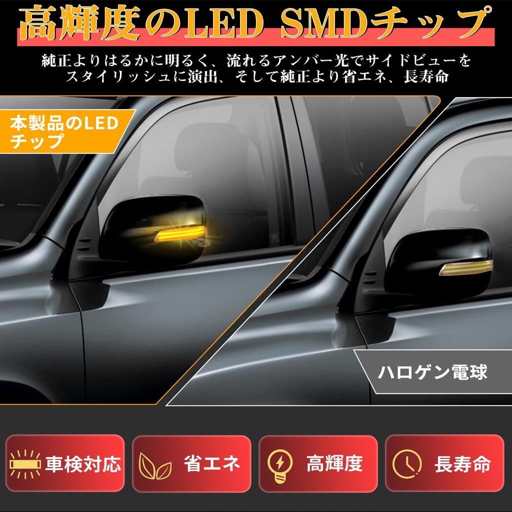 GemPro Land Cruiser 200 Series Land Cruiser Prado 150 Series Toyota Sequential Mirror Turn Signal LED Full Flashing and Flowing Turn Signal Switch