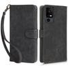 RFID Blocking Wallet Cover for TCL 40 XE/40 X T601D/NxtPaper 5G,PU Leather Stand Phone Case with Strap