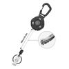 1/2 Stück Polygon Karabiner Schlüsselanhänger mit 60 cm einziebarem Drahtseil Karabinerverschluss Design Einfacher Schlüssel
