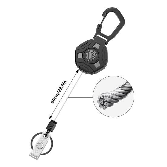 1/2 шт. брелок с многоугольным карабином и выдвижным тросом длиной 60 см — фото 4