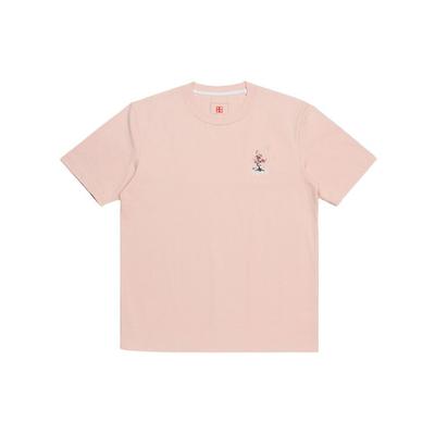 Sports Fashion Series - Cherry Blossom Collection Casual Sports Logo Print Round Neck Short Sleeve T-Shirt Men Tops Pink AHSR628-2