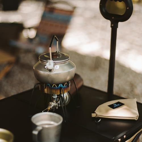 Thous Winds Mini Camping Kettle, Outdoor Kettle, Direct-Stovetop, Stainless Steel, Lightweight, 1-Person Capacity, 0.6L, Includes Mesh Storage Bag
