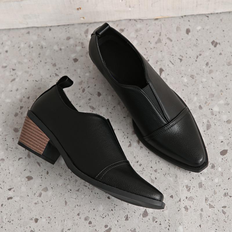 Fashion Designer Pointed Toe Women's Shoes Mid Heels Elegant Shoes Fashion Leather Woman Pumps 2025 Summer New Dress Sandalias De Mujer