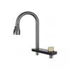 Modern Single-Handle Rotatable Stainless Steel Kitchen Faucet with Waterfall Design Pull Spray Deck Mounted Ceramic Valve Core